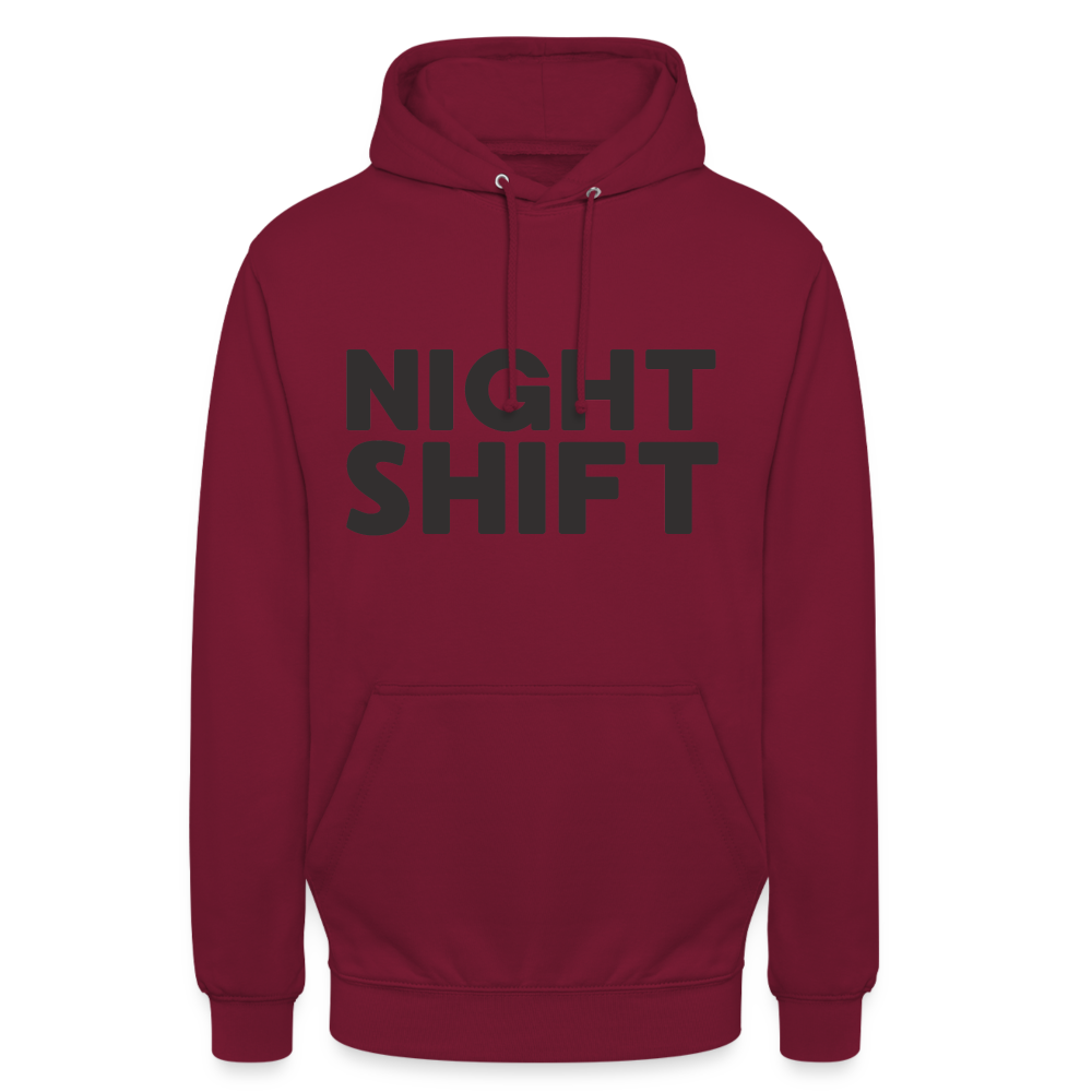 Night Shift Unisex Hoodie - Bordeaux