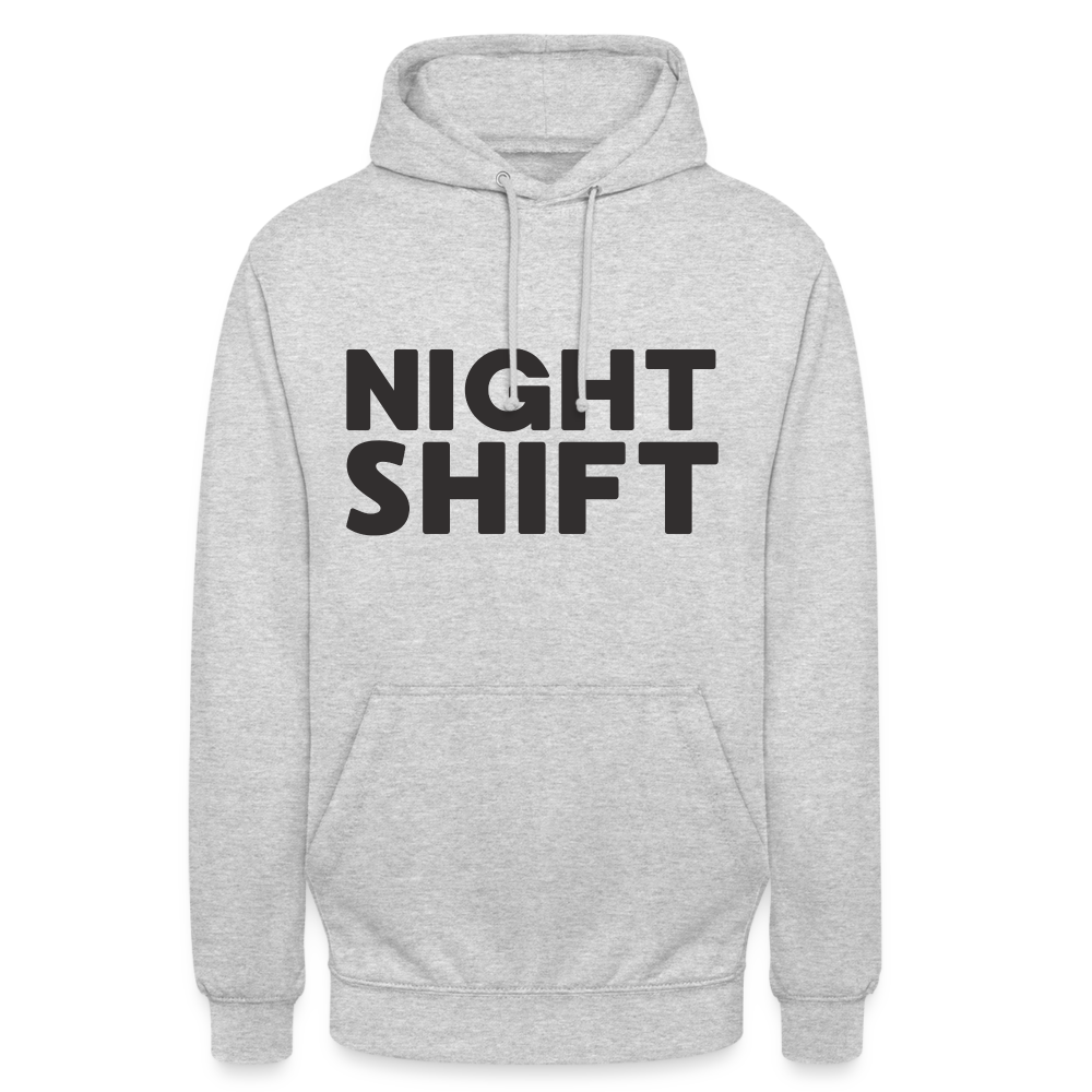 Night Shift Unisex Hoodie - Hellgrau meliert