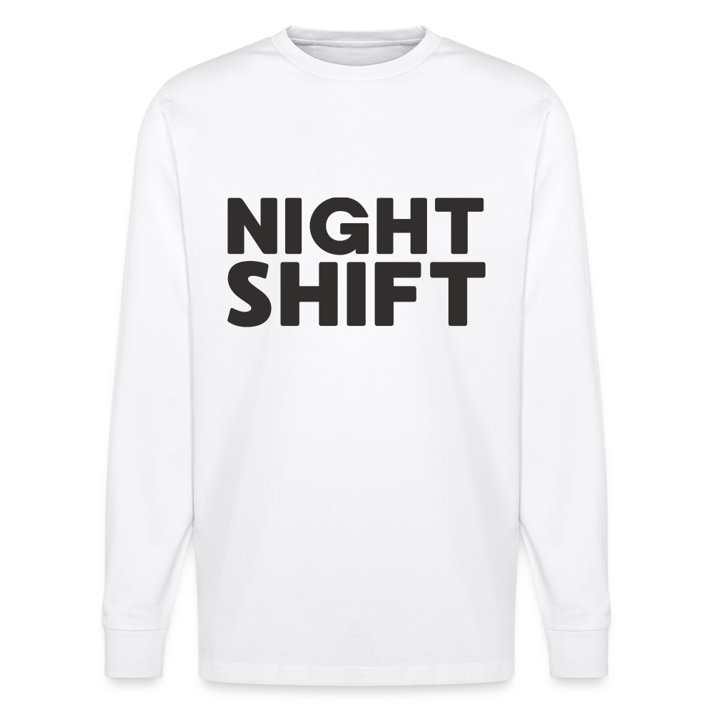 Night Shift Unisex Bio-Langarmshirt Stanley/Stella - Weiß