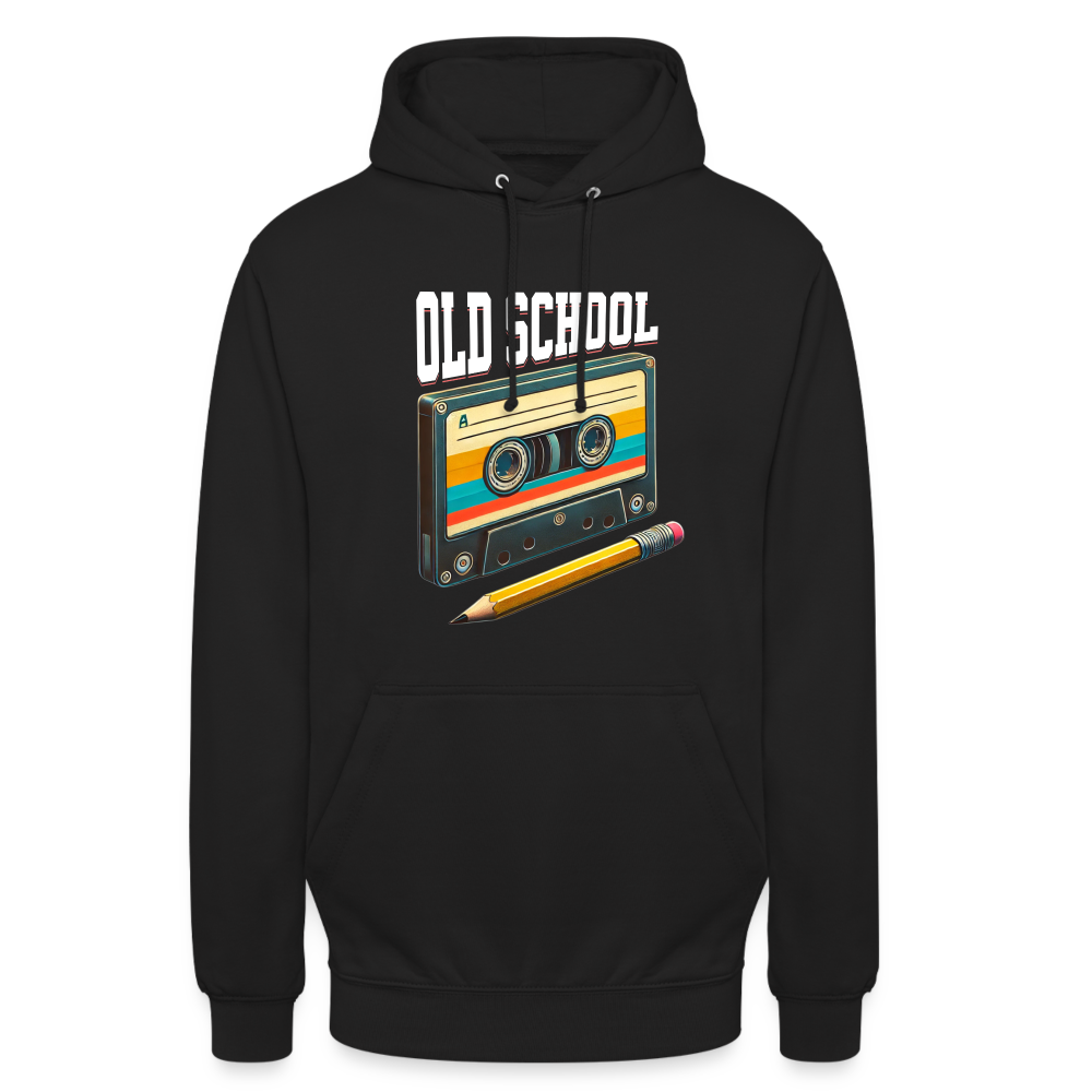 Retro Kassette und Bleistift Old School Unisex Hoodie - Schwarz