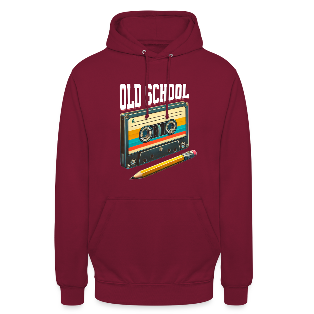 Retro Kassette und Bleistift Old School Unisex Hoodie - Bordeaux