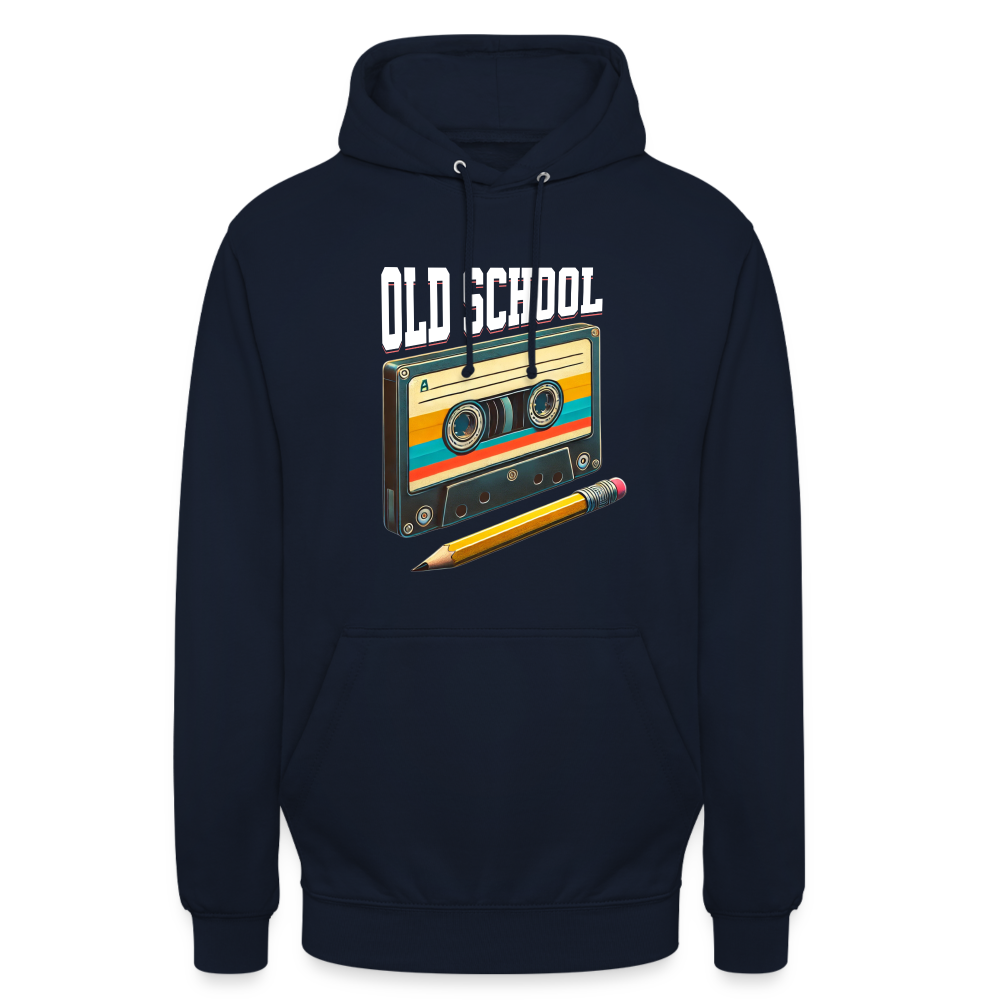 Retro Kassette und Bleistift Old School Unisex Hoodie - Navy