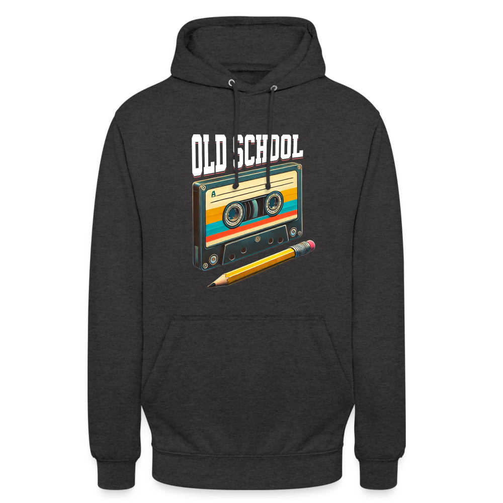 Retro Kassette und Bleistift Old School Unisex Hoodie - Anthrazit