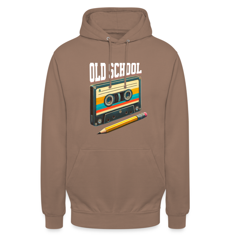 Retro Kassette und Bleistift Old School Unisex Hoodie - Mokka