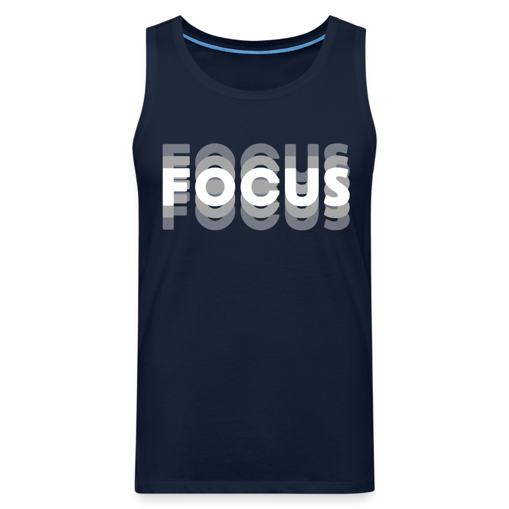 Focus Tripple Herren Premium Tank Top - Navy