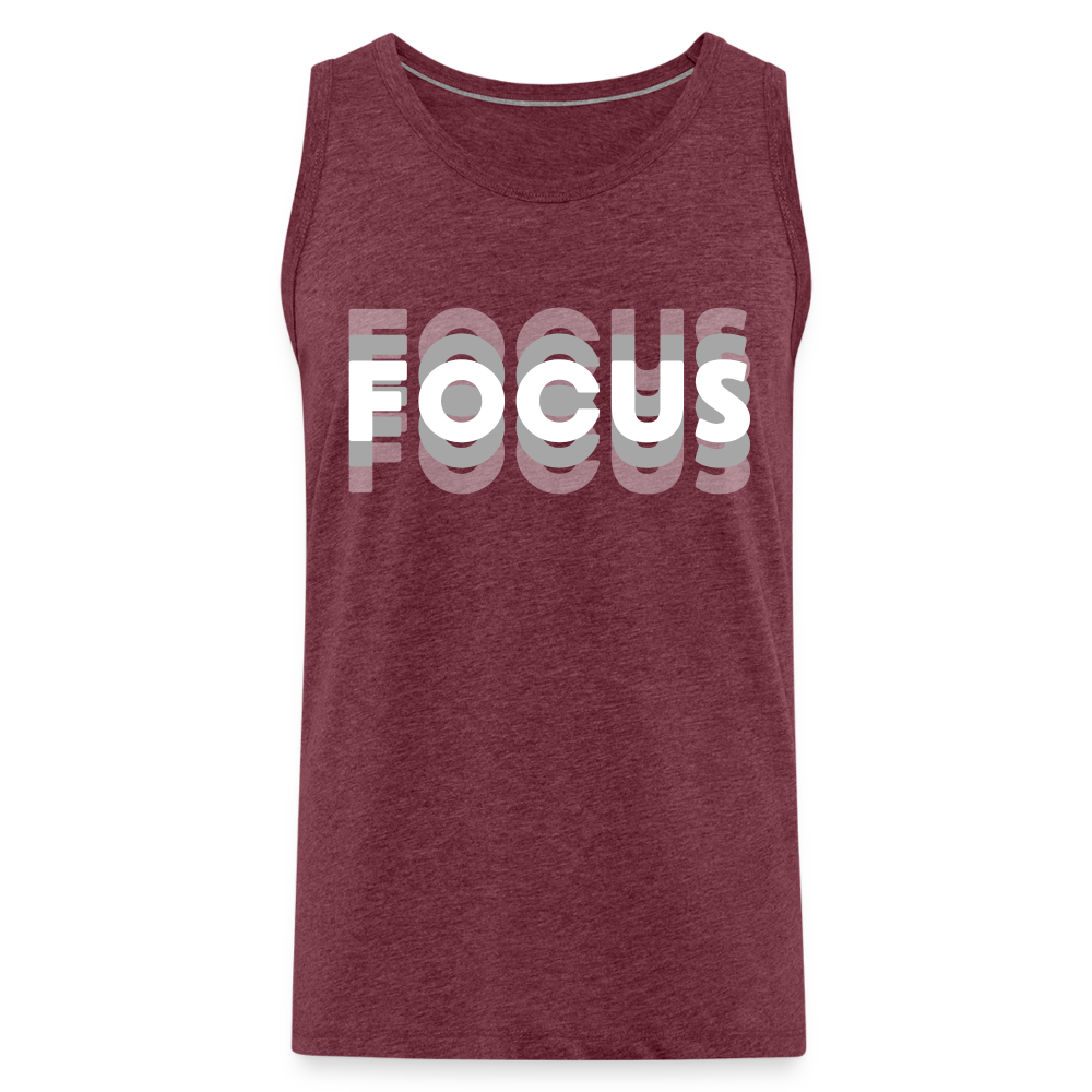 Focus Tripple Herren Premium Tank Top - Bordeauxrot meliert