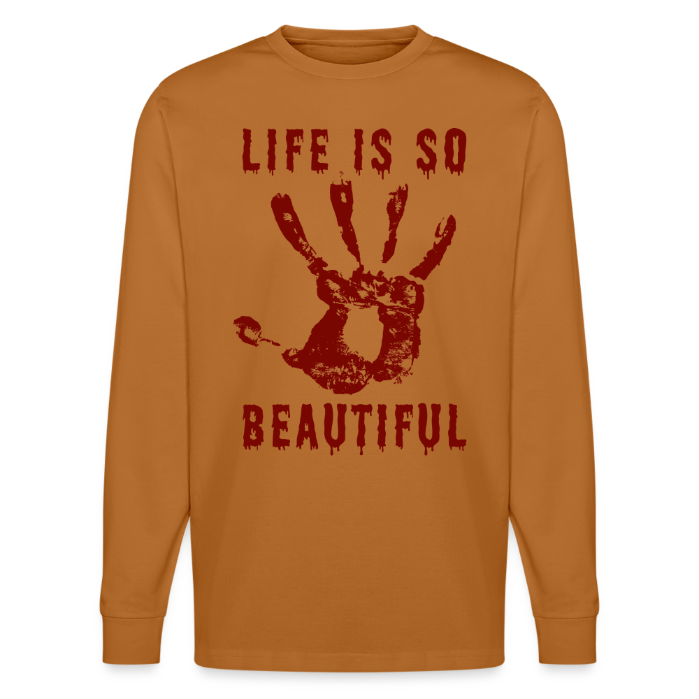 Life is so Beautiful Unisex Bio-Langarmshirt Stanley/Stella - Herbstorange