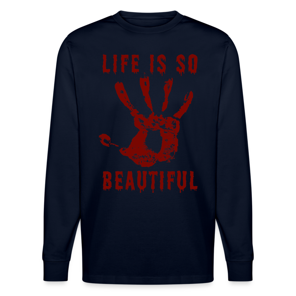 Life is so Beautiful Unisex Bio-Langarmshirt Stanley/Stella - Navy