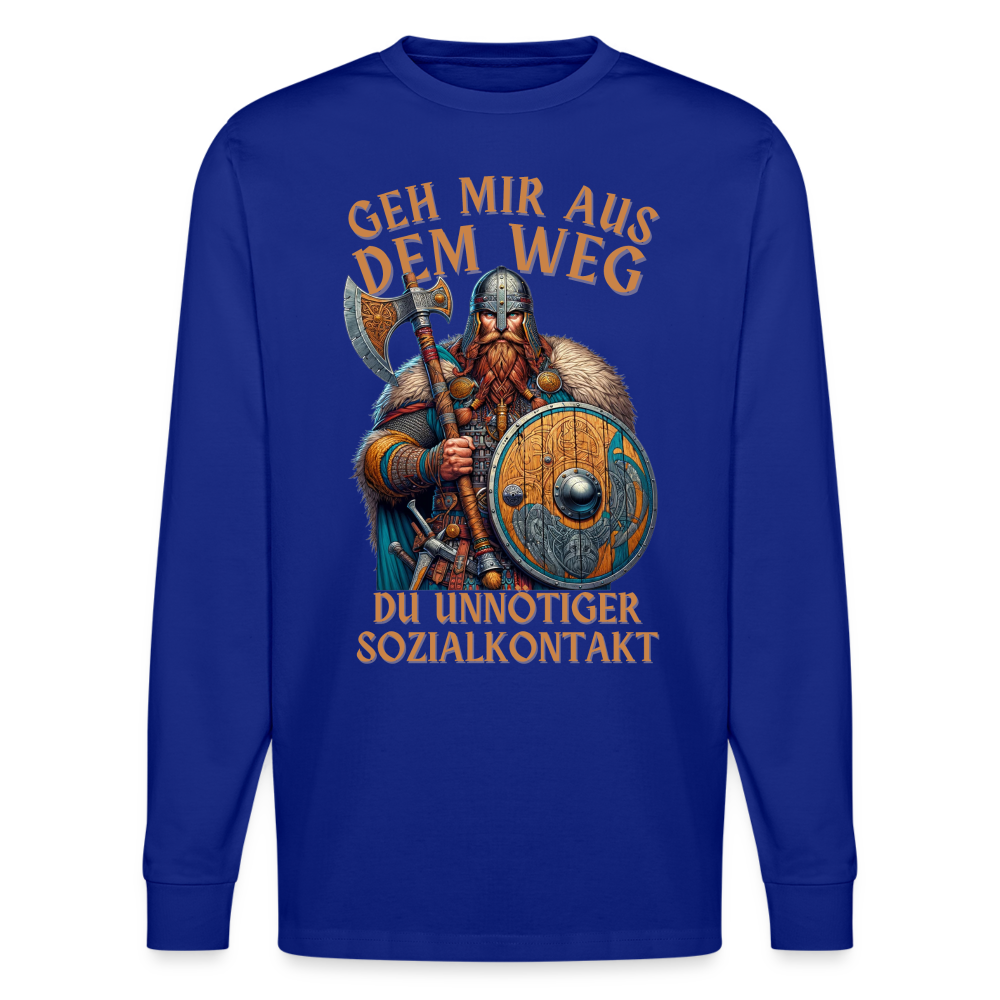 Geh mir aus dem Weg, du unnötiger Sozialkontakt Wikinger Unisex Bio-Langarmshirt Stanley/Stella - Königsblau