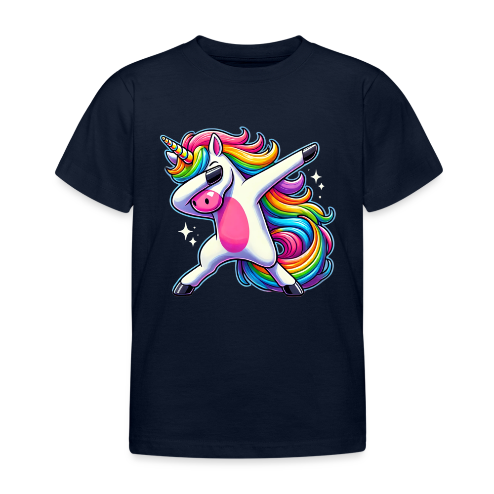 Unicorn Dab Dance Kinder T-Shirt - Navy