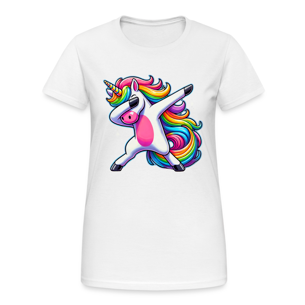 Unicorn Dab Dance Damen T-Shirt - Weiß