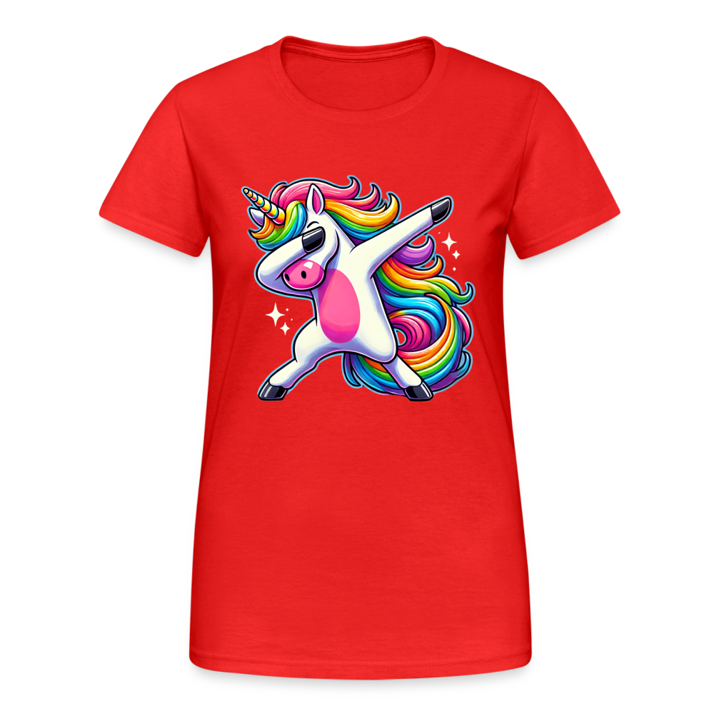 Unicorn Dab Dance Damen T-Shirt - Rot