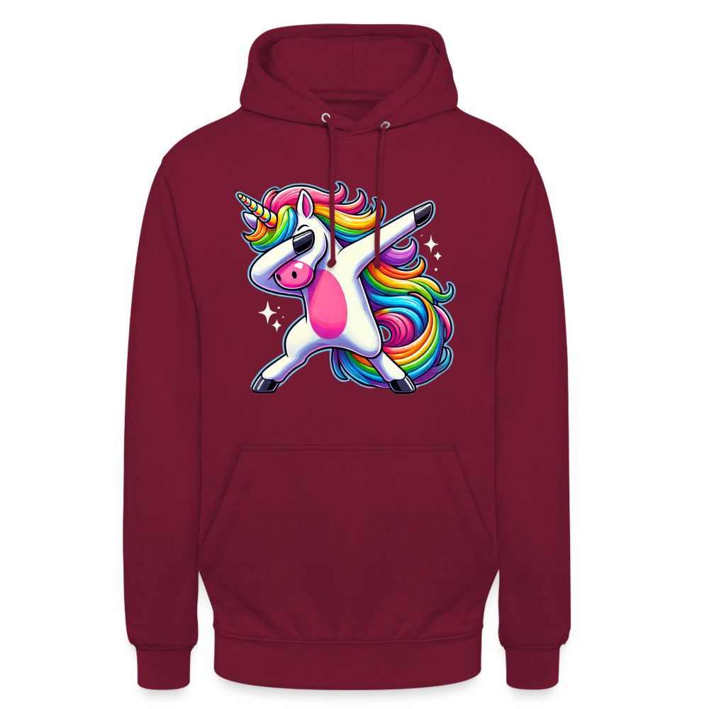 Unicorn Dab Dance Unisex Hoodie - Bordeaux