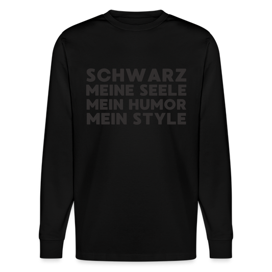 Schwarz meine Seele mein Humor mein Style Black Edition Unisex Bio-Langarmshirt Stanley/Stella - Schwarz