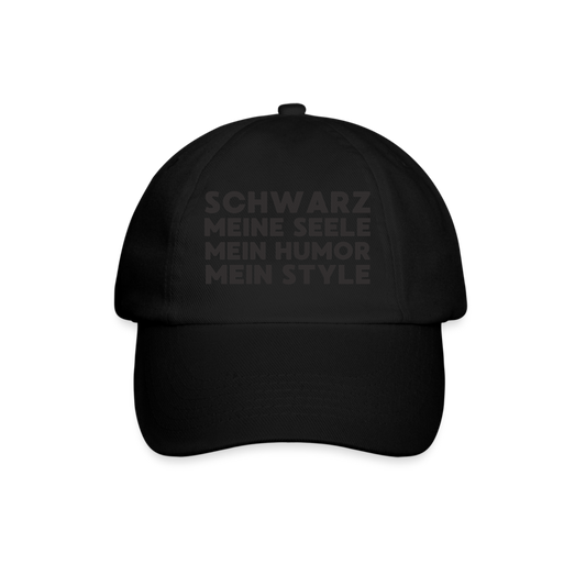 Schwarz meine Seele mein Humor mein Style Black Edition Cap - Schwarz/Schwarz