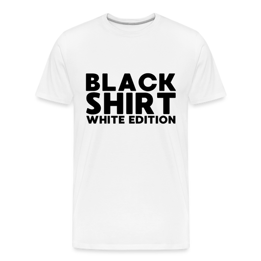 Black Shirt White Edition Herren Premium Bio T-Shirt - Weiß