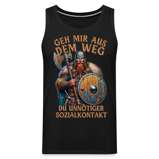 Geh mir aus dem Weg, du unnötiger Sozialkontakt Wikinger Herren Premium Tank Top - Schwarz