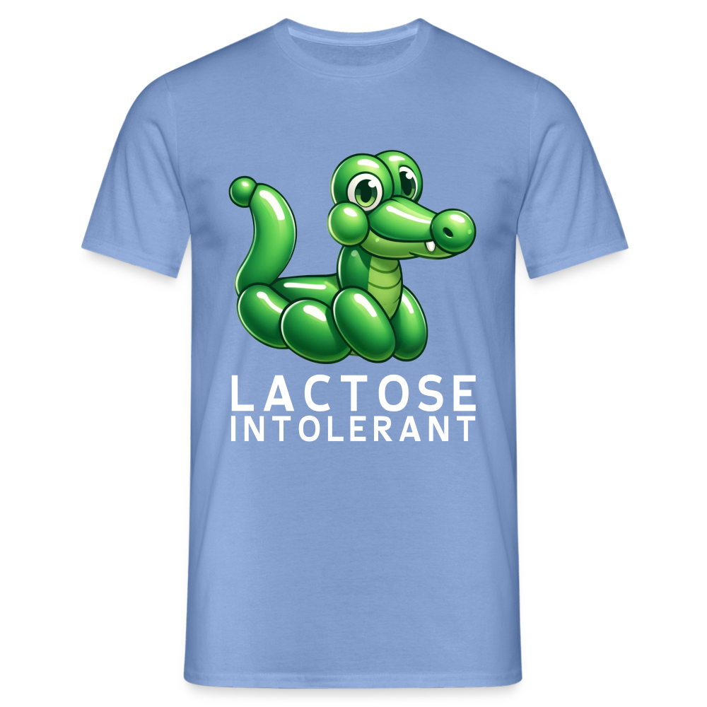 Lactose Intolerant Krokodil Ballon Herren T-Shirt - carolina blue