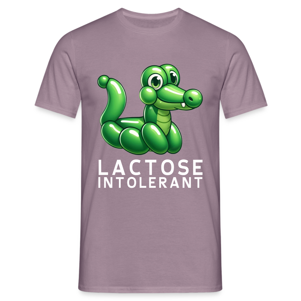 Lactose Intolerant Krokodil Ballon Herren T-Shirt - Lilagrau 