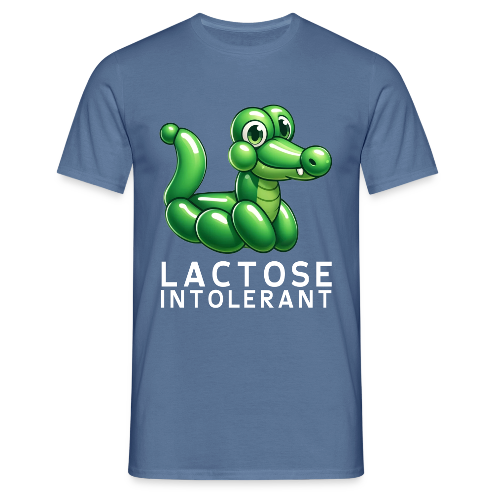 Lactose Intolerant Krokodil Ballon Herren T-Shirt - Taubenblau 