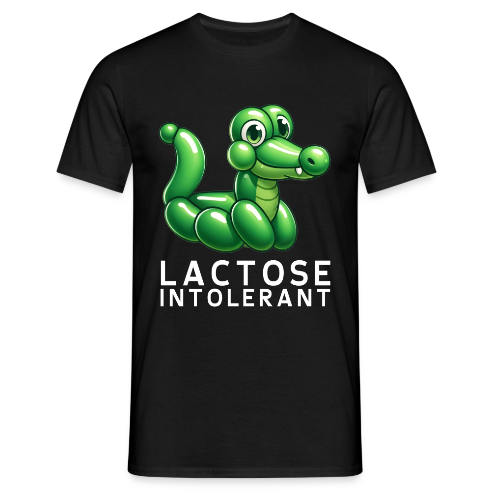 Lactose Intolerant Krokodil Ballon Herren T-Shirt - Schwarz