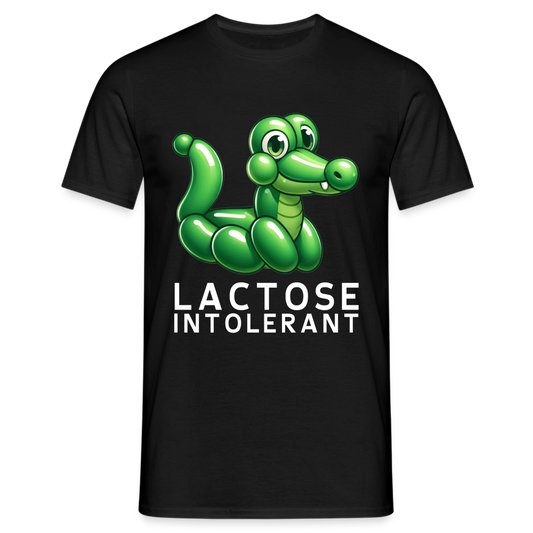 Lactose Intolerant Krokodil Ballon Herren T-Shirt - Schwarz