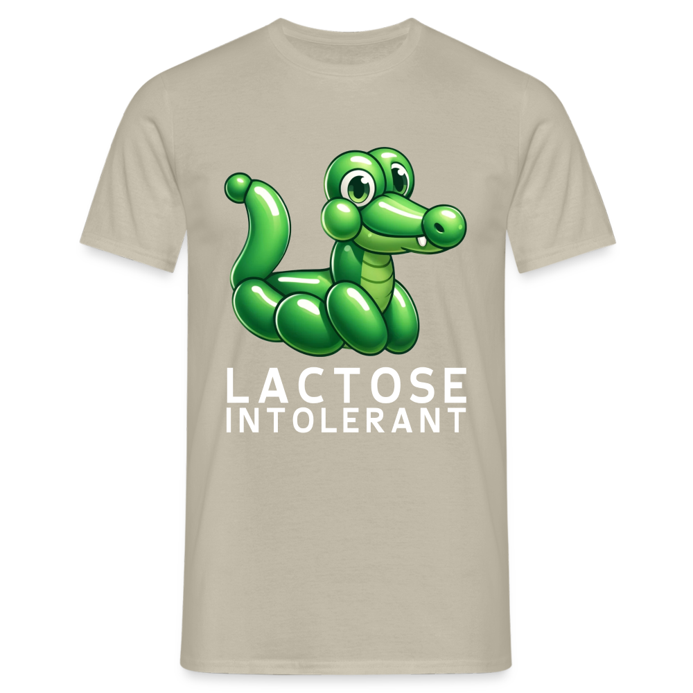 Lactose Intolerant Krokodil Ballon Herren T-Shirt - Sandbeige