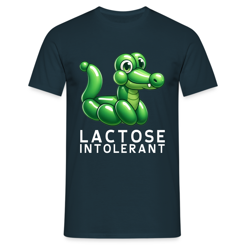 Lactose Intolerant Krokodil Ballon Herren T-Shirt - Navy