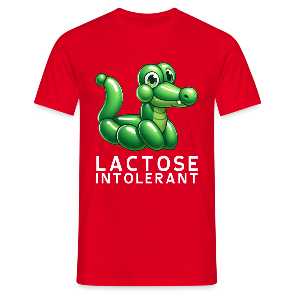 Lactose Intolerant Krokodil Ballon Herren T-Shirt - Rot