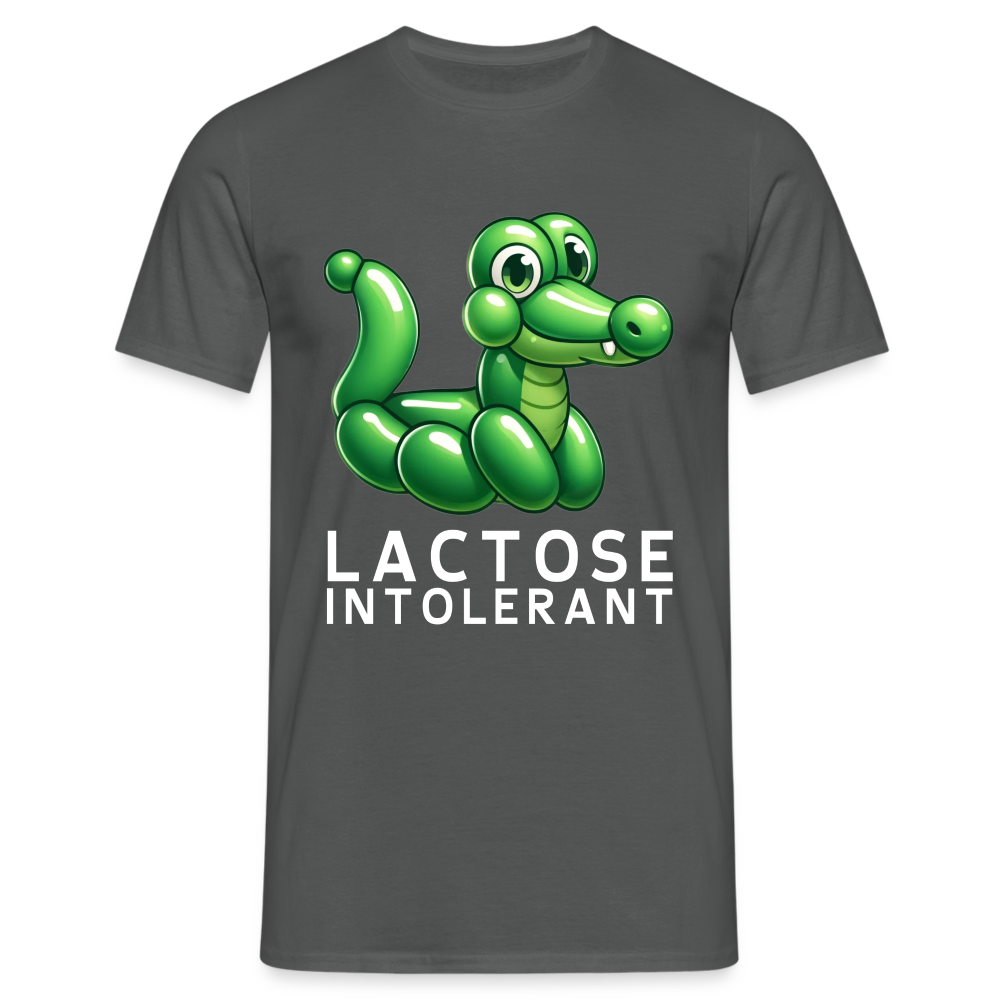 Lactose Intolerant Krokodil Ballon Herren T-Shirt - Anthrazit