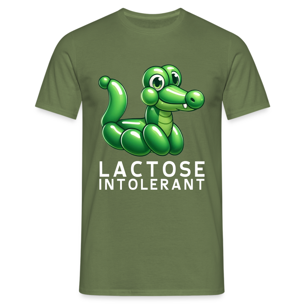 Lactose Intolerant Krokodil Ballon Herren T-Shirt - Militärgrün