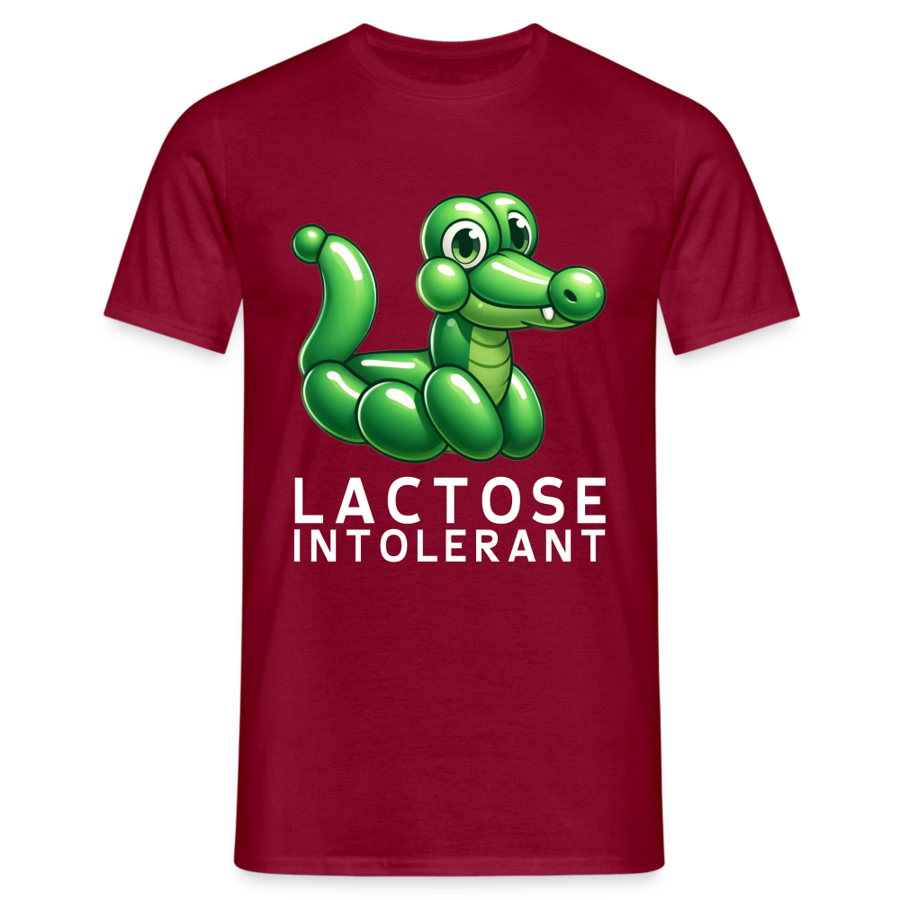 Lactose Intolerant Krokodil Ballon Herren T-Shirt - Ziegelrot