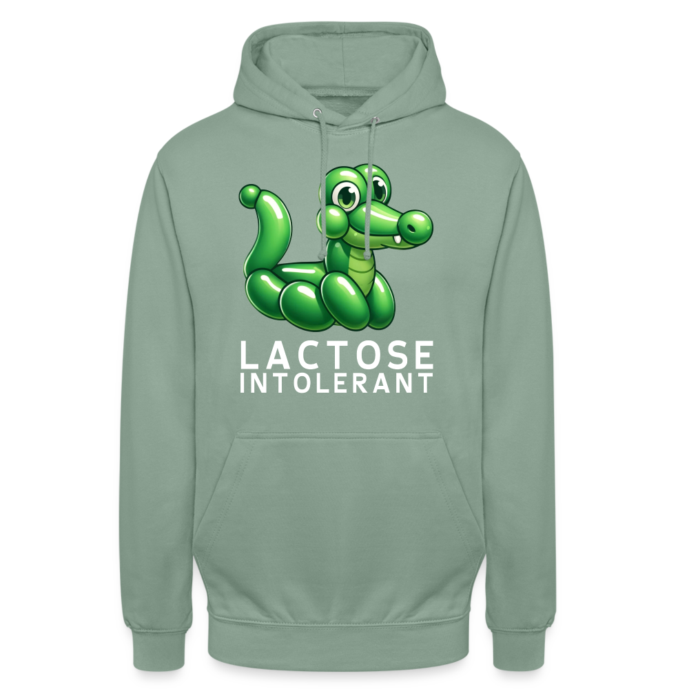 Lactose Intolerant Krokodil Unisex Hoodie - Graugrün