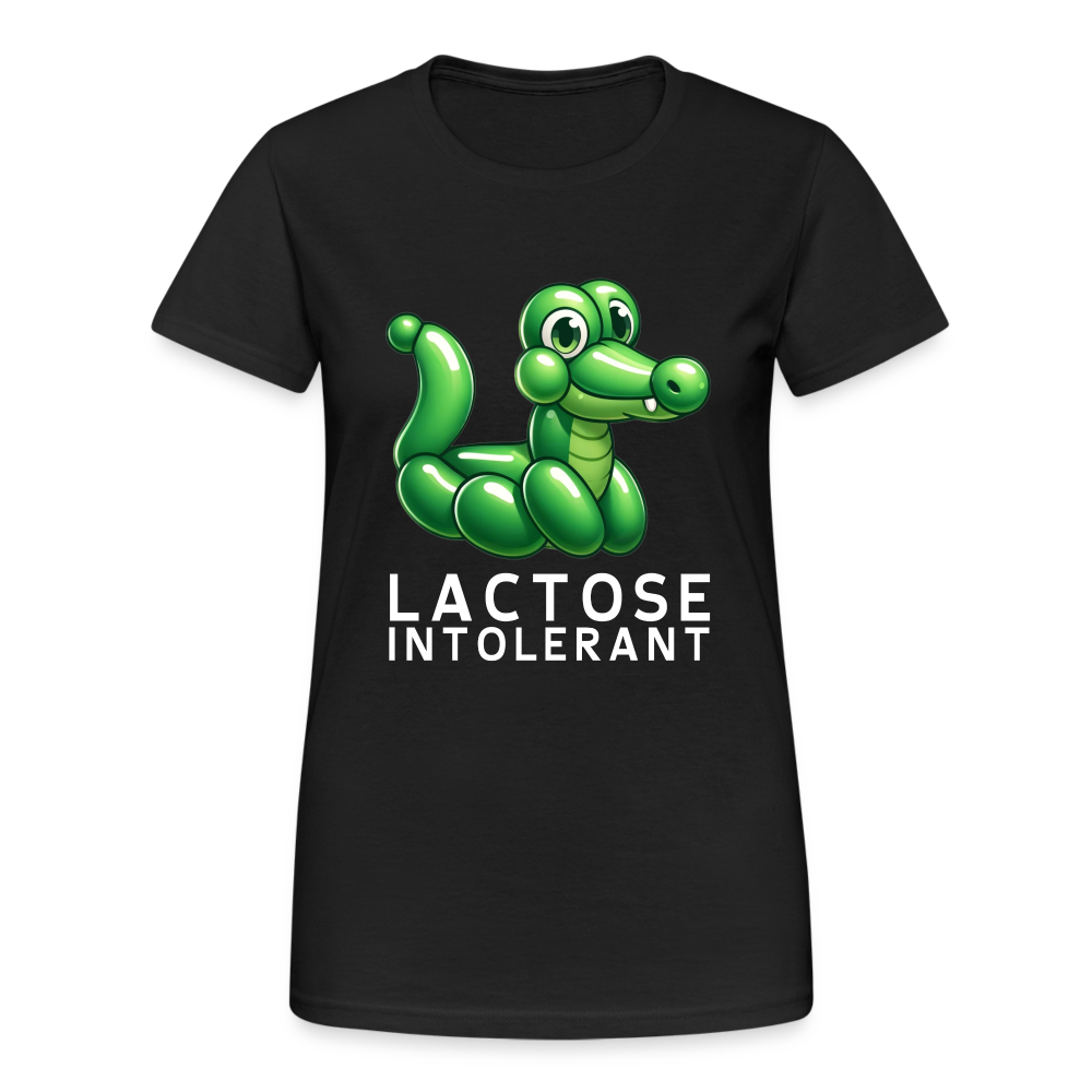 Lactose Intolerant Krokodil Damen T-Shirt - Schwarz