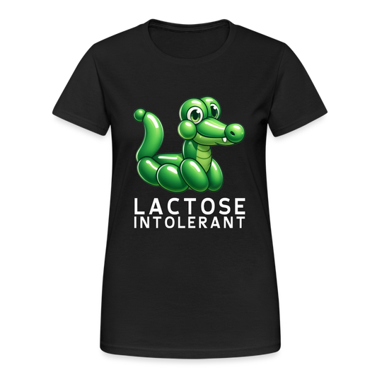 Lactose Intolerant Krokodil Damen T-Shirt - Schwarz