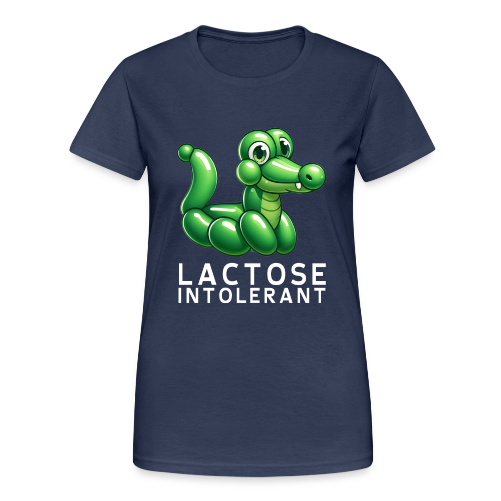 Lactose Intolerant Krokodil Damen T-Shirt - Navy