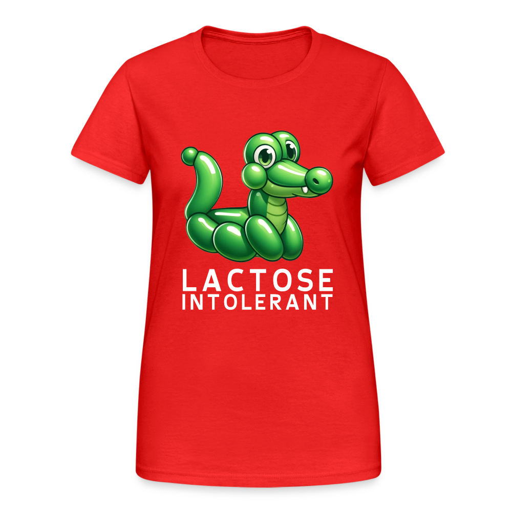 Lactose Intolerant Krokodil Damen T-Shirt - Rot