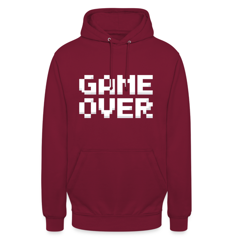 Game Over Retro Pixel Unisex Hoodie - Bordeaux