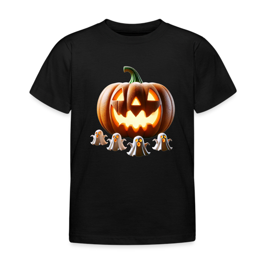 Halloween Kürbis Geister Kinder T-Shirt - Schwarz