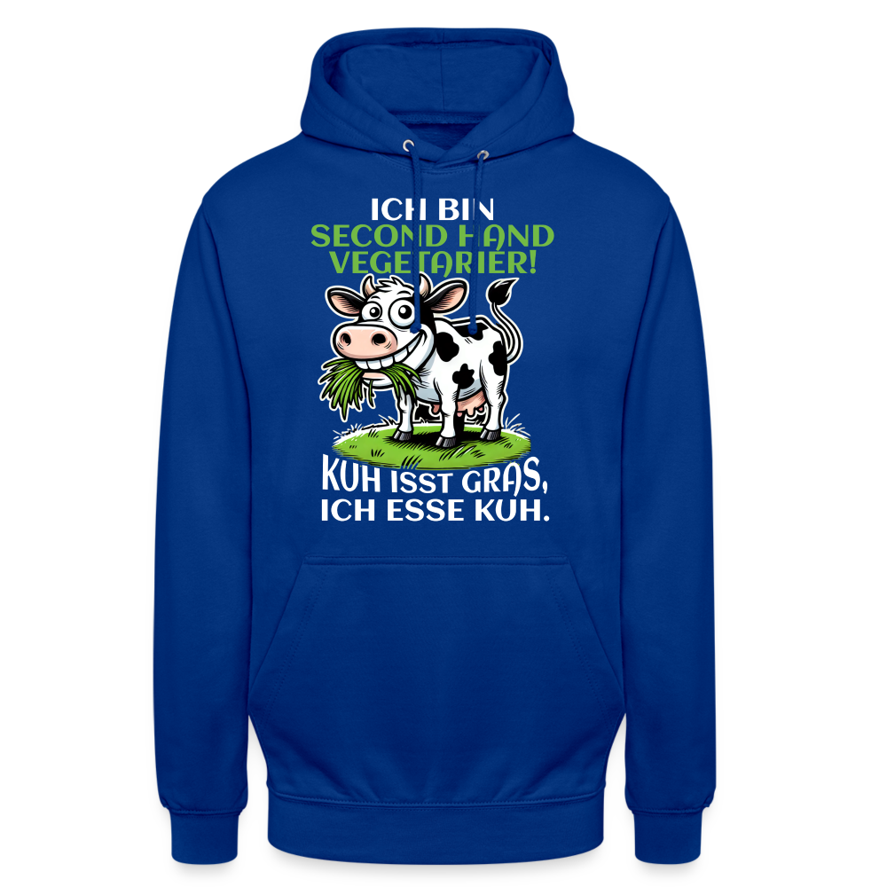 Ich bin Second Hand Vegetarier Kuh isst Gras ich esse Kuh Unisex Hoodie - Royalblau